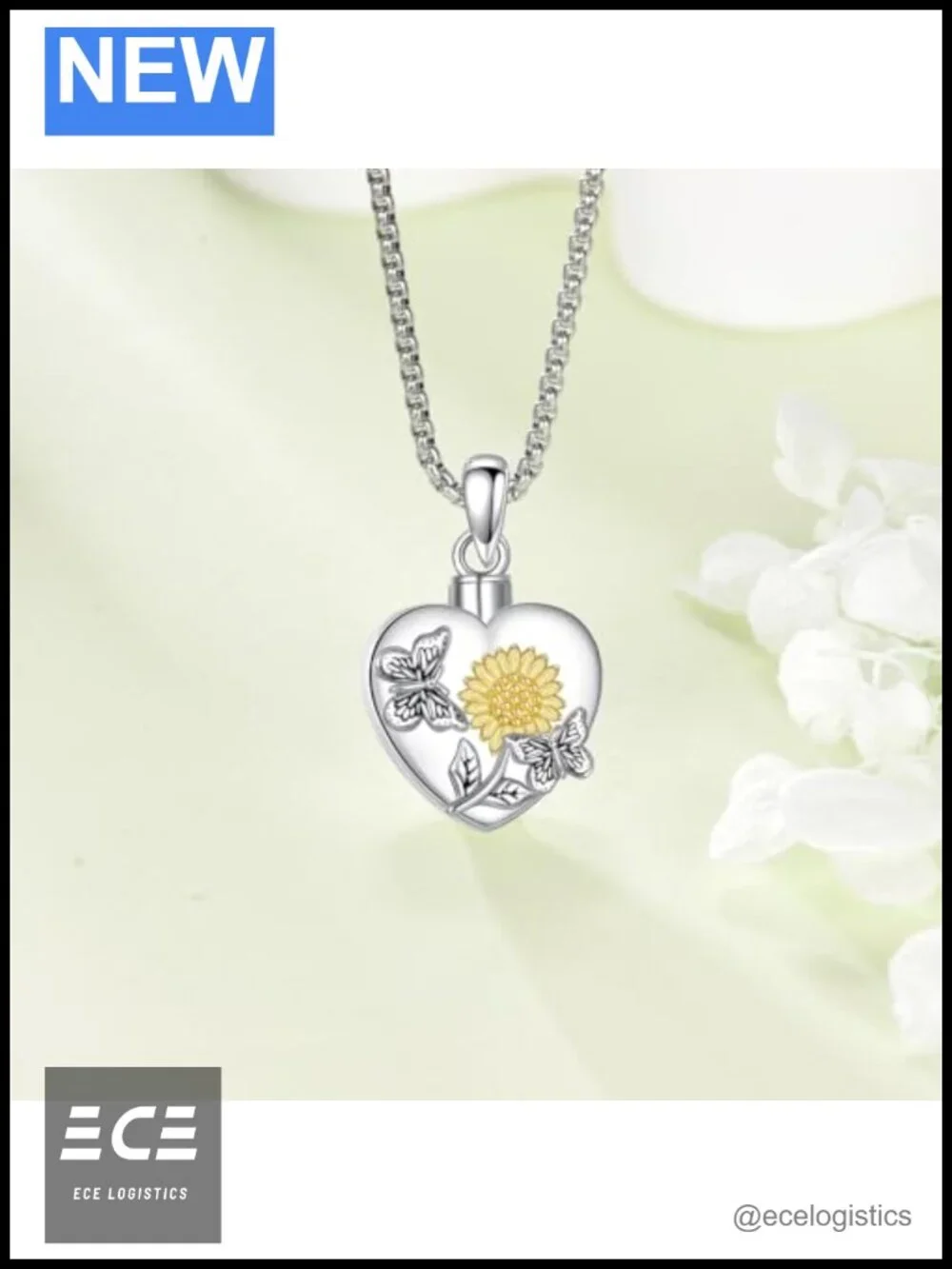 Sterling Silver Butterfly Urn Necklace for Ashes Cremation Memorial Jewelry